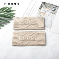 Unisex Korean Style Warm Half-Finger Cable Knit Gloves One Size