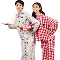 Unisex Puffy Panda Flannel Homewear Set M