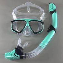 Large Frame HD Anti-Fog Snorkel Set for Adults - Waterproof Diving Mask & Two-Piece Snorkeling Gear One Size