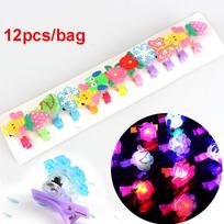 12pcs Girls Glowing Hairpin LED Light Flash Hair Accessories Soft Glowing Hairpin Cartoon Hairpin Headgear Children Glowing Toys