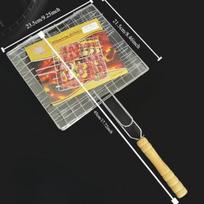 1pc BBQ Grill Basket - Heavy Duty Barbecue Turner for Meat, Steak, Shrimp, Veggies - Rustproof Outdoor Grilling Accessory for Picnic Camping 1pc