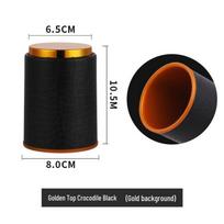 Golden Top Leather Dice Cup Set - Hand-Crank Color Cup for Nightclub Bar Supplies