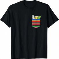 Tequila Shot Shirt Lime Salt Sarape Pocket Cinco De Mayo T-Shirt S įvairiaspalvis