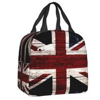 Custom UK Flag United Kingdom Flag Great Britain Flag British Flag Lunch Bag Men Women Cooler Warm Insulated Lunch Boxes 22x20x13cm