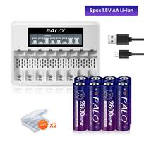 PALO 1,5 V AA įkraunama baterija 2800 mWh HR6 ličio baterija su 1,5 V AA AAA ličio baterija krovikliu balta