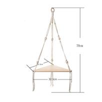 Plaukiojančios lentynos medinis stovas Boho namų dekoro kampinė lentyna svetainė miegamasis prie sienos pakabinamas dekoro trikampis lentynos stendas 70X32.5cm