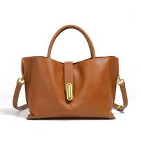 New Top layer Vegetable Tanned Cowhide Tote Bag Niche Fashion Commuter Handbag Women's Crossbody Bag 25*9*18