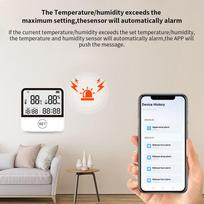 WiFi Temperature Humidity Monitor Smart Temperature & Humidity Sensor Meter with LCD Screen Digital Indoor Hygrometer balta