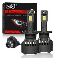 2 vnt. 60000Lm D3S LED priekinių žibintų lemputės D1S D2S D4S D8S D1R D2R D3R D4R D8R Turbo LED 30Core CSP šviesa BMW Benz Volvo lempai Canbus 120W priekinis žibintas 6500K D4S/D4R