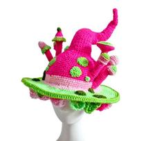 Halloween Fairy Hat with Mushroom Decor Adult Knitted Carnival Party Cosplay Hat aldult