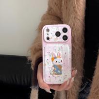 ins cute tulip embroidery rabbit for iphone17ProMax Apple 17 mobile phone case 16 new 15pro cartoon 14 creative 13 women's 16promax silicone anti-drop iPhone 14