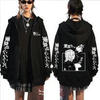 Tokyo Revengers Sano Manjiro Ryuguji Ken Anime Zip Up Hoodies Long Sleeve Streetwear Sweatshirt Men Anime coats S