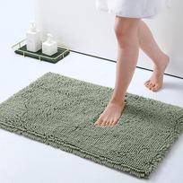 1/2Pieces Bathroom Rugs Non-Slip Chenille Bath Rug Ultra Soft Super Absorbent Bath Mat for Bathroom Toilet Tub Ushape 50x50cm
