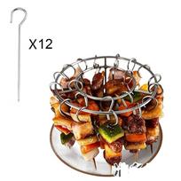 Stainless Steel Vertical Grill Rack Detachable 12/24/49 Skewer Holder String Grill Vertical Barbecue Skewer Bracket