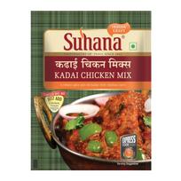 Suhana Kadai Chicken Spice Mix 50 g Pouch Pack of 4 Authentic Indian Curry Masala Easy Home Cooking Restaurant Style
