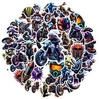 35pcs-50pcs Dynamic Motorcycle Stickers Vibrant Adventure Graffiti Decals Funny Stickers For DIY Phone Laptop Scrapbook Bike