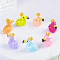 Crown 10/20Pcsresin Flamingo Ornaments Collection For Fairy Garden Micro Landscape Wedding Centerpiece Diy Craft Display