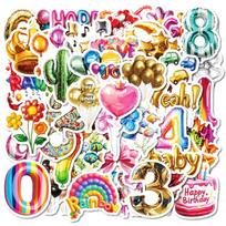 10/30/50PCS Kawaii Color Balloon PVC Sticky Sticker Aesthetic DIY Decoration Scrapbooking Hand Accounting Supplies