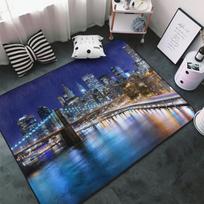 New York City Area Rug Modern City Landscape Doormat Colorful Buildings Urban Architecture Carpet Soft Floor Mat Home Room Decor 40x60cm 16x24 inch