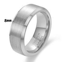 Matte Tungsten Steel Double Beveled Edge Ring for Men, 6-8 MM Size 7