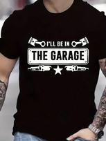 Unisex's THE GARAGE Graphic T-Shirt - Crew Neck, Regular Fit, Durable Stretch S