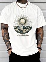 Manifest Mountain Sunlit Peaks Rise Shine Believe Achieve T-Shirt Unisex's Fashion T-Shirt S