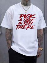 Pick A Side & Stay There Edgy Graphic Unisex's White T-Shirt S