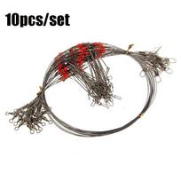 Stainless Steel String Fish Hook Fishing Wire Line Rope Wire Leader Trace With Snap Safety Snaps 10pcs