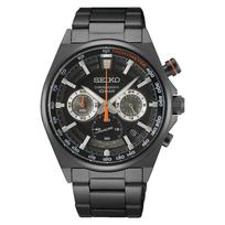 SEIKO Seiko Waterproof Quartz Analog Chronograph Watch Stainless Steel Metal Gunmetal Black SSB399P Men's juoda
