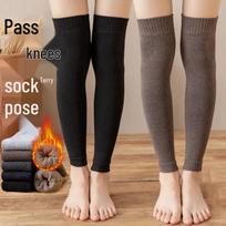 Women's Fleece-Lined Over-the-Knee Warm Socks with Knee Pads for Autumn and Winter One Size (2 pieces)