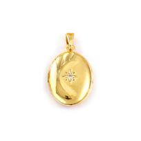 Doreen Box 2pcs Heart Brass Picture Photo Locket Frame Pendants Gold Plated Can Open Clear Cubic Zirconia Memory Jewelry Charms