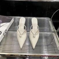 Woman Slippers Shoes for Women Slides Pointed Toe Job Sandals Outside Casual Vip Top Designs Summer Footwear 2025 Luxury Unique 35