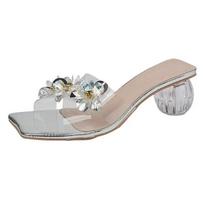 Outside Shoes for Women Medium Heel Slides Slip-resistant Summer Footwear New Style Woman Slippers Sale Designer Luxury Sandals 34