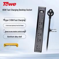 TOWE 65W Fast Charging Power Strip with USB-C and USB-A 220V