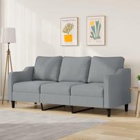 Vidaxl Sofa 3-Osobowa, Jasnoszara, 180 Cm, Tapicerowana Tkaniną