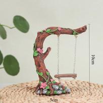 Miniature Fairy Garden Swing, Flower Tree, Figurine, Model For Micro Landscape, Courtyard Garden, Outdoor Display Decor