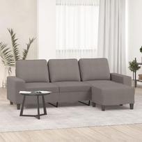 Vidaxl 3-Osobowa Sofa Z Podnóżkiem, Taupe, 180 Cm, Tkaniną
