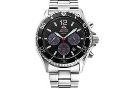 Orient Solar Quartz Diver Style Watch 200m Chronograph Sapphire Crystal Black Modern