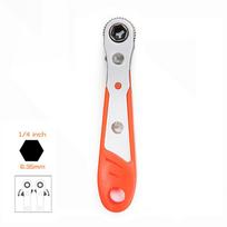 1/4inch Hex Ratchet Wrench Repair Wrench Screwdriver Wrench For Car Adjustable Mini Quick Release Socket Household Drill Tools Orange