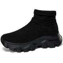 Unisex Breathable High Elastic Thick Bottom Height Increasing Sock Sneakers Comfortable Non-slip Sports Shoes for Women Daily Walking 35