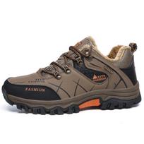 Winter Men Large Size Outdoor Anti-slip Warm Wear Resistant Hiking Boots Plush Lining Waterproof Cold Resistant Footwear for Snow Walking 39