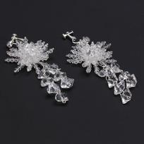 2022 Crystal Fairy Wedding Earrings: Shiny Tassel Beaded Accessories for Bridal Photos.