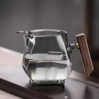 Thick Glass Tea Dispenser Wooden Handle Water Pitcher Creative Teapot  Living Room