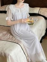 Women's Spring/Summer Fairy Princess French Pajamas with Chest Pads Small