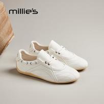 Millies Women's Genuine Leather German Trainer Lace-up Casual Shoes 37