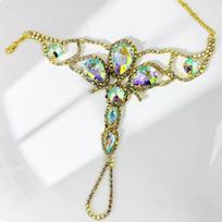 Bohemian Water Drop Hand Chain With Cz Crystals For Women Gift Occasion
