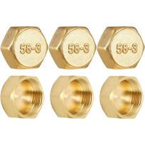 3PCS Brass Radiator Valve Caps With Sealing Washers, 1/2 Inch Hex Female Radiator Caps For Plumbing, Tap, Washing Machine 3-Pack auksas
