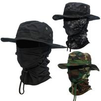 2Pcs/Set Wide-brimmed Hat Balaclava Mixed Set Men Sunscreen Boonie Cap Outdoors Hiking Camping Fishing Hat Sun Hat Fisherman Hat