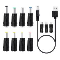 11in1 5V USB į DC 5.5x2.1mm kištuko įkrovimo laidas ventiliatoriaus garsiakalbiui maršrutizatoriui mobiliajam telefonui