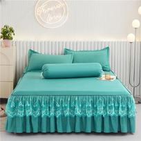 HOT 3 vnt nėrinių lovatiesė lovatiesė sijonas patalynė lovatiesė pagalvių užvalkalų rinkinys šlifuotas mikropluošto raukinamas lovos sijonas 100x200cm 3PCS